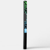 Ombre blauw Glitter Zebra Strepen Bow Monogram Case-Mate iPhone Case (Achterkant / Rechts)