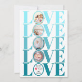 Ombre blauw LOVE foto Valentijnsdag Feestdagenkaart (Voorkant)
