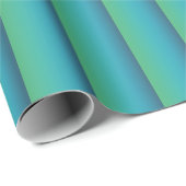 Ombre blauw naar groene streep cadeaupapier (Rol Hoek)