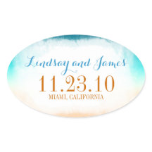 Ombre Blauw Vanille Bruiloft Stickers