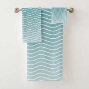 Ombre Blauwe golven Bad Handdoek
