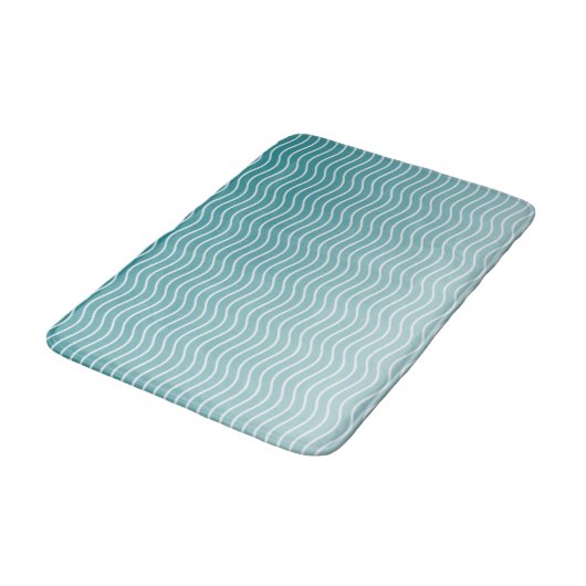 Ombre Blauwe golven Badmat (Gekanteld)