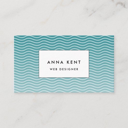 Ombre Blauwe golven Visitekaartje (Voorkant)