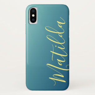 Ombre Blauwe Marineblauwe Gewone V personalizeerde Case-Mate iPhone Case