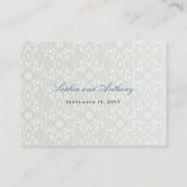 Ombre Blauwe Rozen Damask Kant Elegant Chique Brui Plaatskaartje (Achterkant)