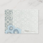 Ombre Blauwe Rozen Damask Kant Elegant Chique Brui Plaatskaartje (Voorkant)