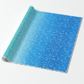 Ombre blauwe Sparkle gepersonaliseerd monogram Cadeaupapier (Uitgerold)