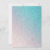 *~* Ombre Blauwgroen Beach Glitter Trendy AR4 Wedd Kaart (Achterkant)