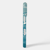 Ombre Blauwgroen Blauwe Abstracte Golven Gepersona Case-Mate iPhone Case (Achterkant / Rechts)