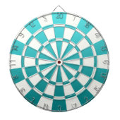 Ombre Blauwgroen en wit Dartbord (Voorkant)