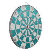 Ombre Blauwgroen en wit Dartbord (Voorkant Links)