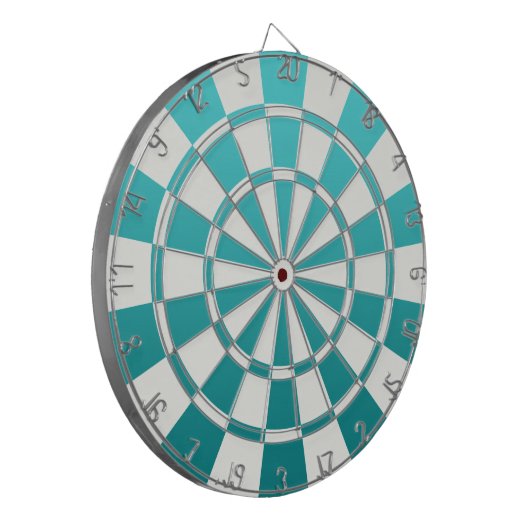 Ombre Blauwgroen en wit Dartbord (Voorkant Links)