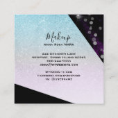 *~ Ombre Blauwgroen Roze Glitter Chic Girly Geomet Vierkante Visitekaartje (Achterkant)