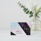 *~* Ombre Blauwgroen Roze Glitter Geometric Chic G Visitekaartje (Staand voorkant)