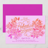 Ombre Bloemen Hand-Lettered repetitie diner Kaart (Voorkant / Achterkant)