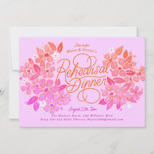 Ombre Bloemen Hand-Lettered repetitie diner Kaart