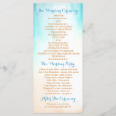 Ombre Blue Beach huwelijksprogramma's Programmakaart (Achterkant)