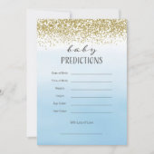 Ombre Blue en Gold Baby Prediction Kaart (Voorkant)