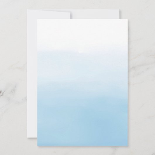 Ombre Blue en Gold Baby Prediction Kaart (Achterkant)