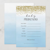 Ombre Blue en Gold Baby Prediction Kaart (Voorkant / Achterkant)