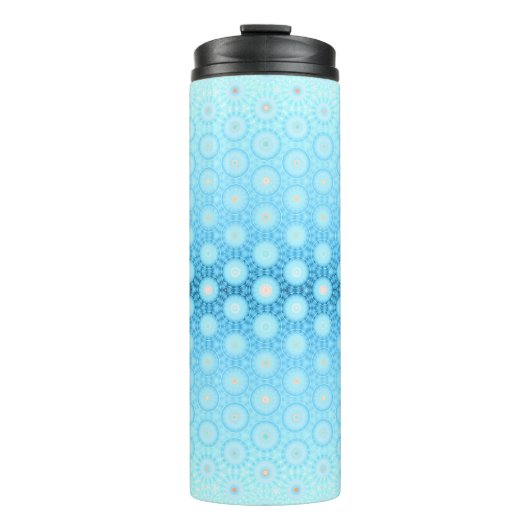 Ombre Blue en Peach Geometric Thermosbeker (Voorkant)