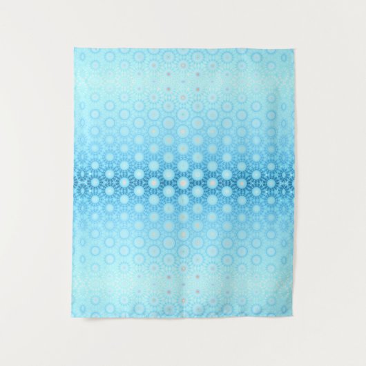  Ombre Blue en Peach Geometric Wandkleed (Voorkant)