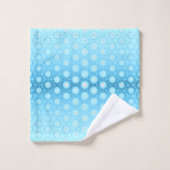  Ombre Blue en Perzik geometrisch dekbed Hoesje Bad Handdoek (Wasdoekje)