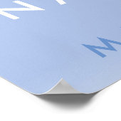 Ombre Blue en Silver Baby shower Welcome Poster (Hoek)