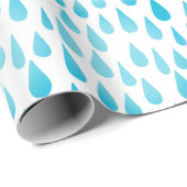 Ombre Blue Falling Raindrops Cadeaupapier (Rol Hoek)