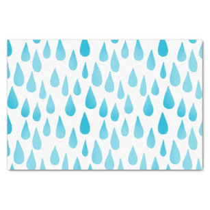 Ombre Blue Falling Raindrops Tissuepapier
