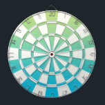 Ombre Blue Green en White Dartbord<br><div class="desc">Ombre Blue Green and White Dart Board</div>