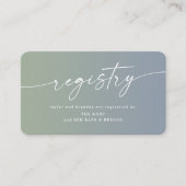 Ombre Blue & Green Wedding Shower-cadeauregistrati Informatiekaartje (Voorkant)