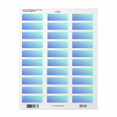 Ombré Blue naar Aqua Return Address Sticker (Full Sheet)