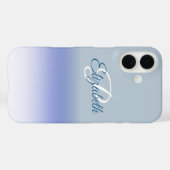 Ombre Blue Pastel Initiaal Letter Monogram Case-Mate iPhone Case (Achterkant (horizontaal))