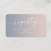Ombre Blue & Pink Weduwen Shower Gift Registry Informatiekaartje (Voorkant)