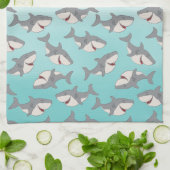 Ombre Blue Shark Pattern Cleaning Cloth Kitchen Theedoek (Gevouwen)