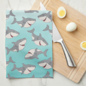 Ombre Blue Shark Pattern Cleaning Cloth Kitchen Theedoek (Quarter Fold)