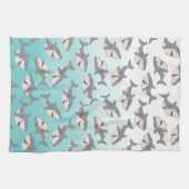 Ombre Blue Shark Pattern Cleaning Cloth Kitchen Theedoek (Horizontaal)