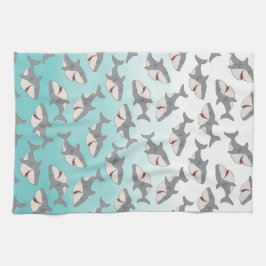 Ombre Blue Shark Pattern Cleaning Cloth Kitchen Theedoek