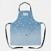 Ombre Blue Silver Stars Monogram schort (Voorkant)