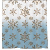 Ombre Blue Snowflake    Douchegordijn (Voorkant)