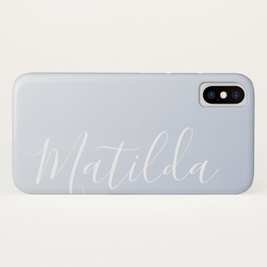 Ombre Blue Violet Gray Persoonlijke naam Case-Mate iPhone Case (Achterkant (horizontaal))