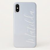 Ombre Blue Violet Gray Persoonlijke naam Case-Mate iPhone Case (Achterkant)