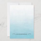 Ombre Blue Waterverf Verjaardagsuitnodiging Kaart (Achterkant)