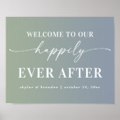 Ombre Blue Welkom bij ons, gelukkig, altijd na het Poster (Voorkant)