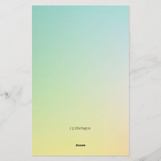Ombre Blue/Yellow Personalized Briefpapier (Achterkant)