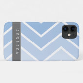 Ombre Blue Zig Zag Chevrons Pattern Case-Mate iPhone Case (Achterkant (horizontaal))