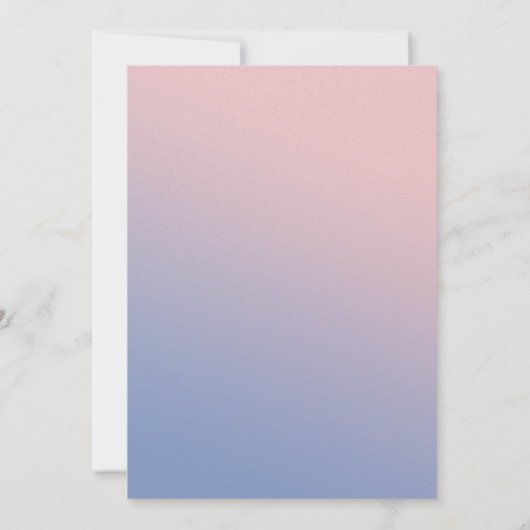 Ombre Blush Baby Blue Fairytale Weddenschap Kaart (Achterkant)