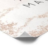 Ombre Blush Pink Folie Love is Sweet Wedding Sign Poster (Hoek)