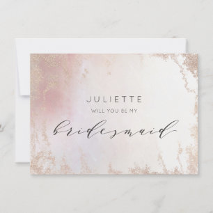 Ombre Blush Pink Frosted Bridesmaid-voorstel Kaart